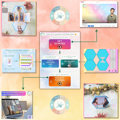 Hexagonal pop-up thank you card