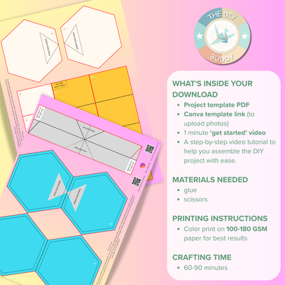 Hexagonal pop-up thank you card