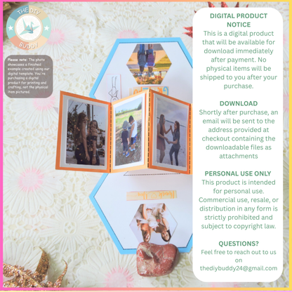 Hexagonal pop-up thank you card